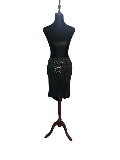 LIP SERVICE PINSTRIPE BUCKLE SKIRT | S