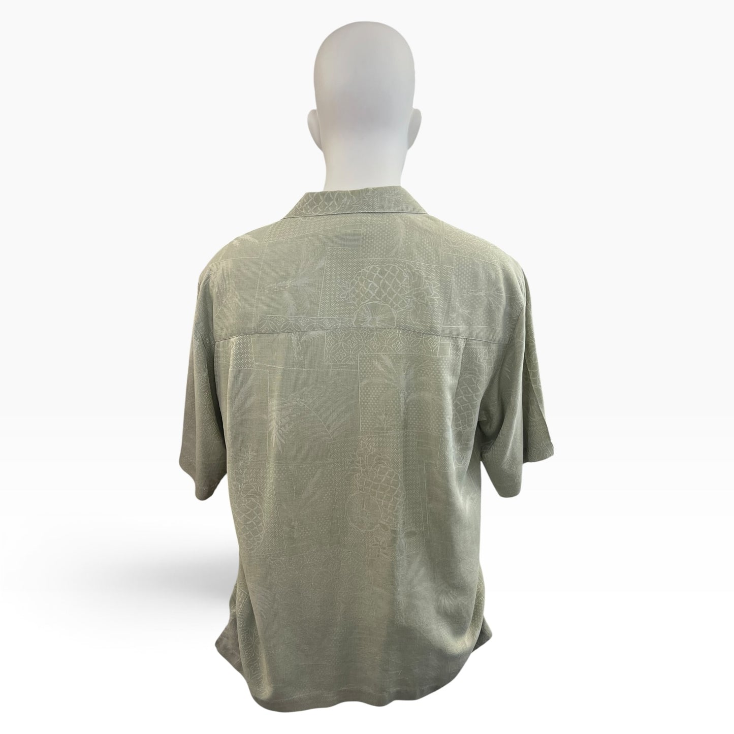 ST JOHNS BAY GREEN SILK SHIRT | M
