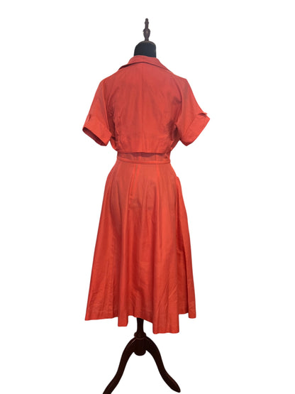 1950s PEACH DRESS & BOLERO SET | 8