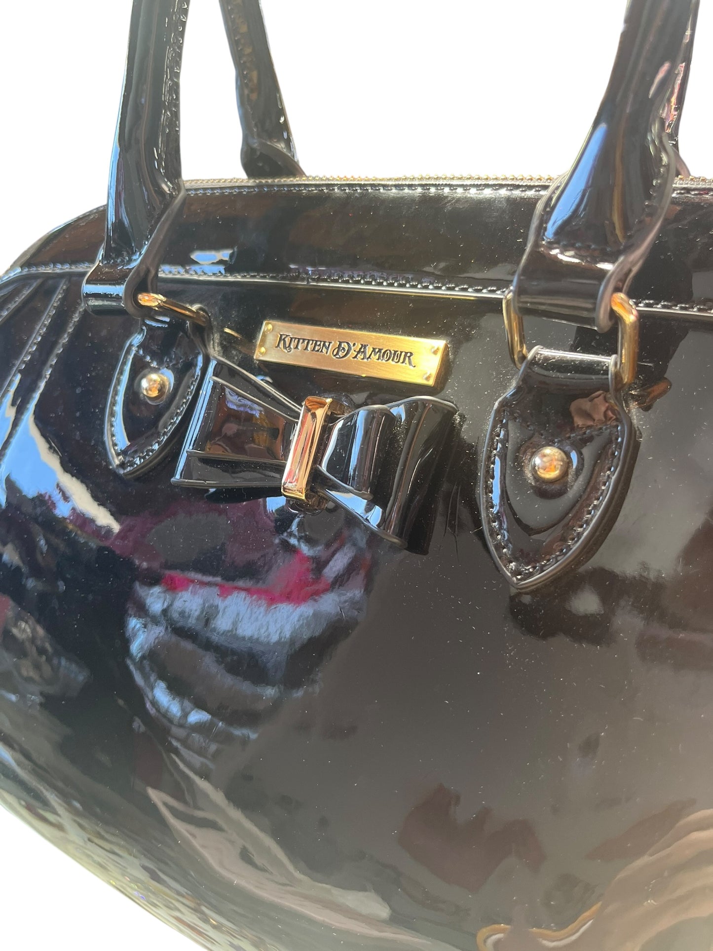 KITTEN DAMOUR BLACK BOW HANDBAG