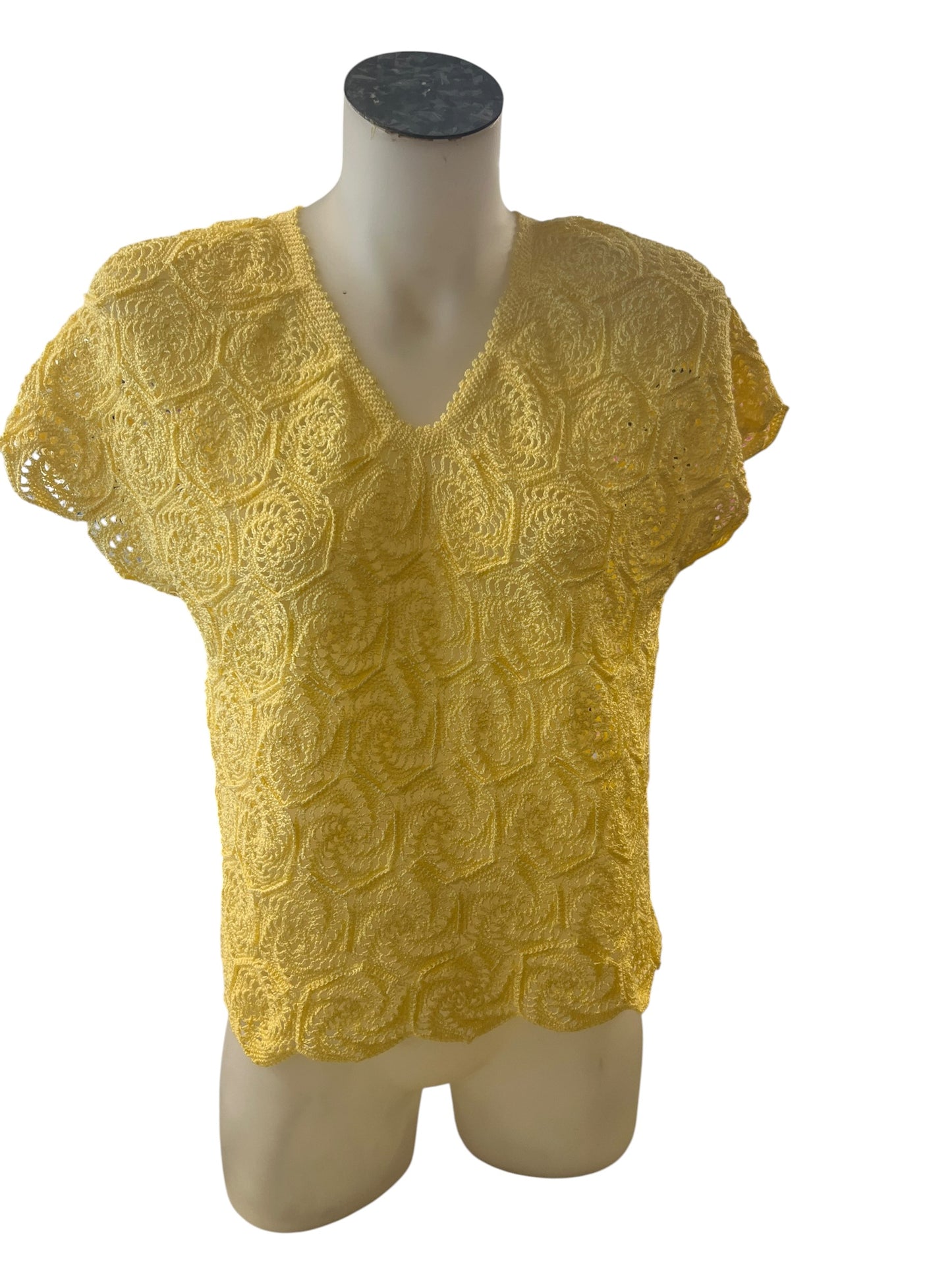 YELLOW CROCHET TOP | S/M