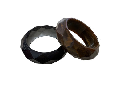 BROWN MARBLED GEOMETRIC BANGLE