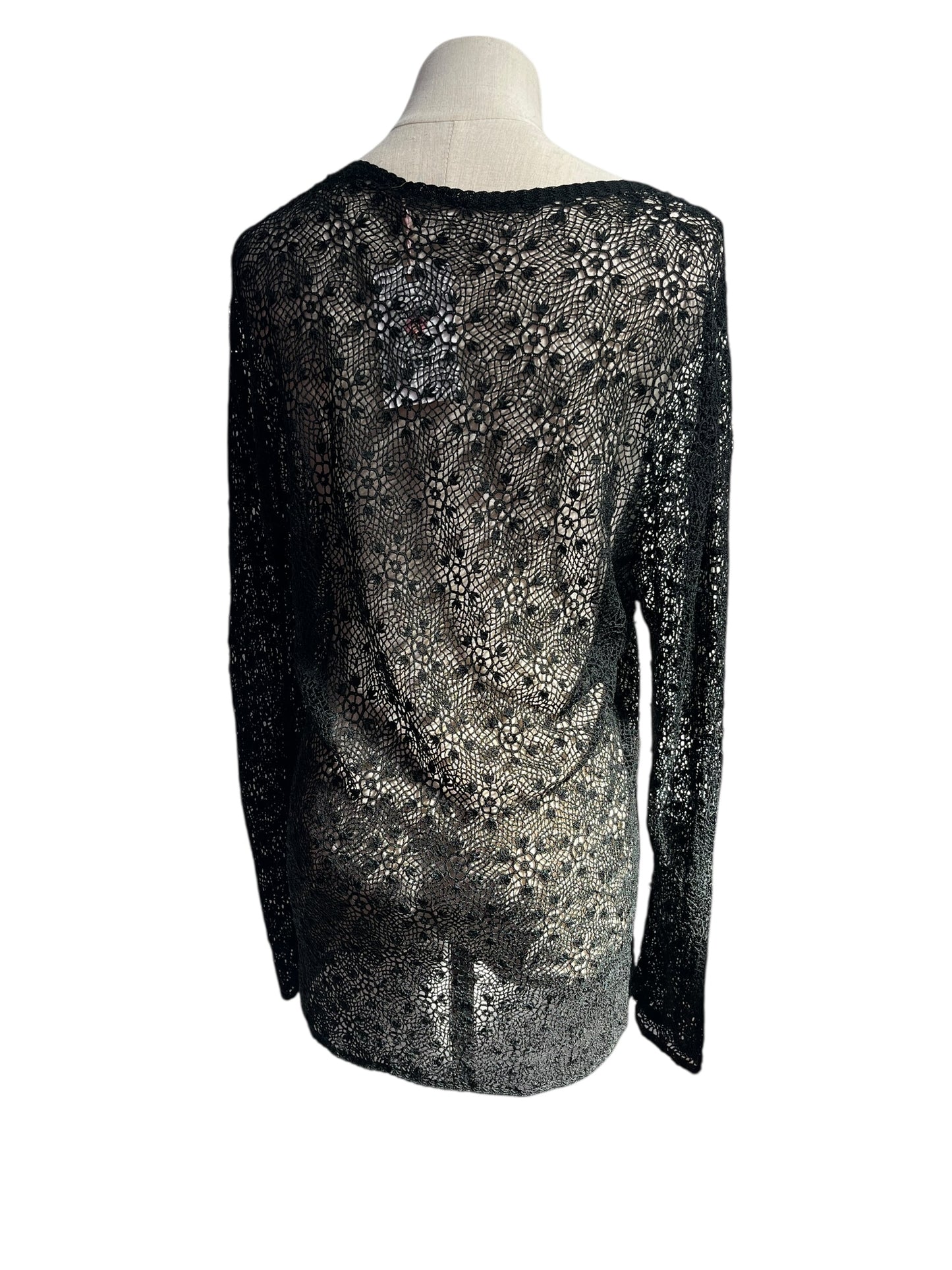 BLACK CROCHET CARDIGAN |12