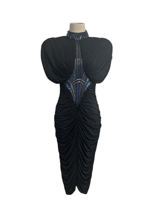 CASADEI BLACK BEADED DRESS | 6