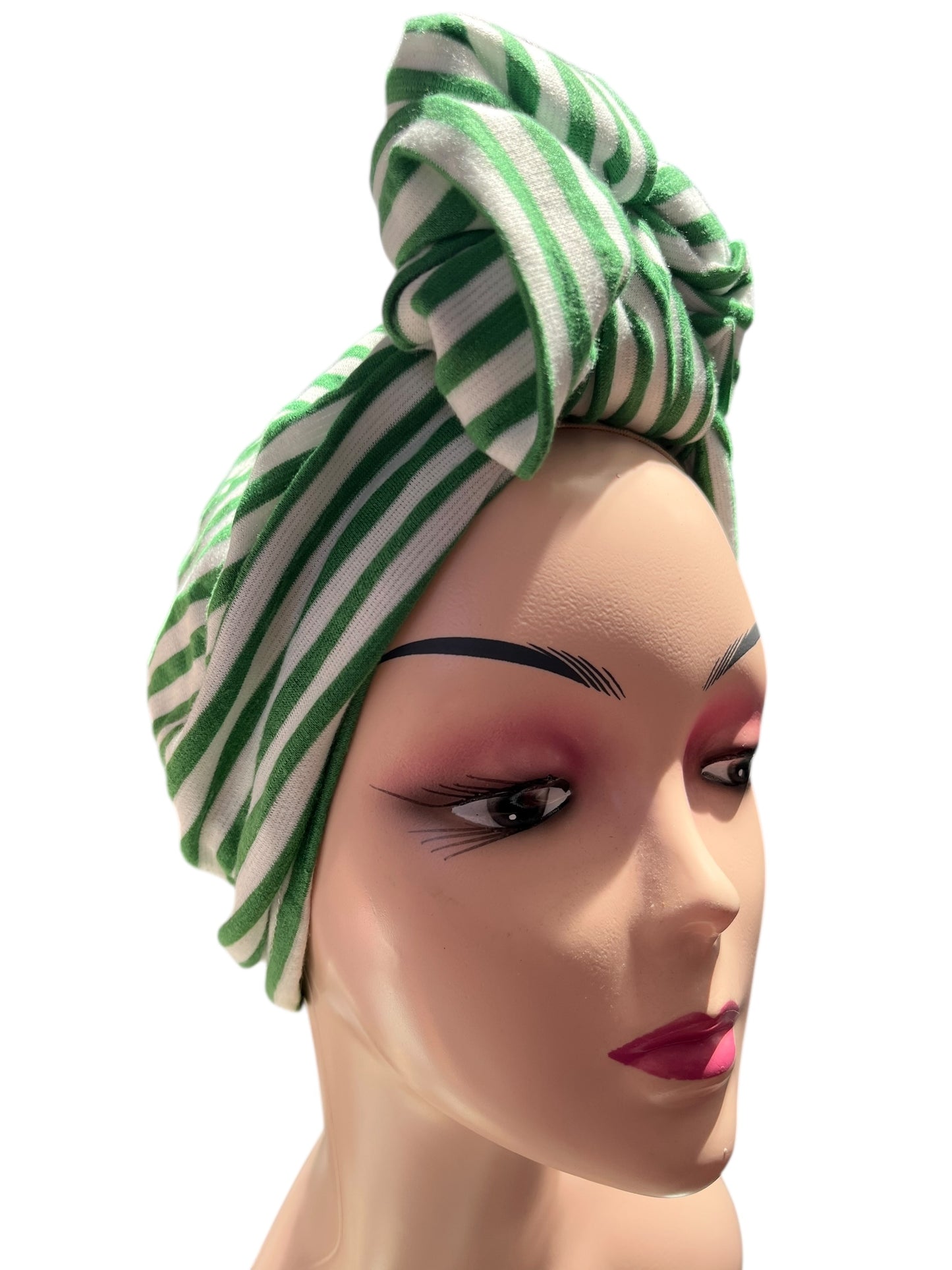 GREEN STRIPED TURBAN
