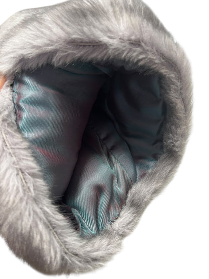 FAUX GREY FUR MUFF