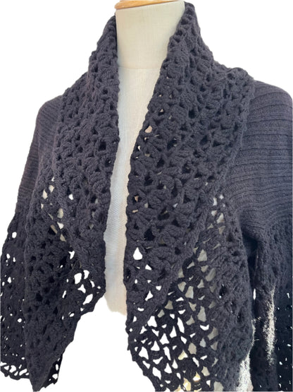 WOOL CROCHET CARDIGAN SZ 12