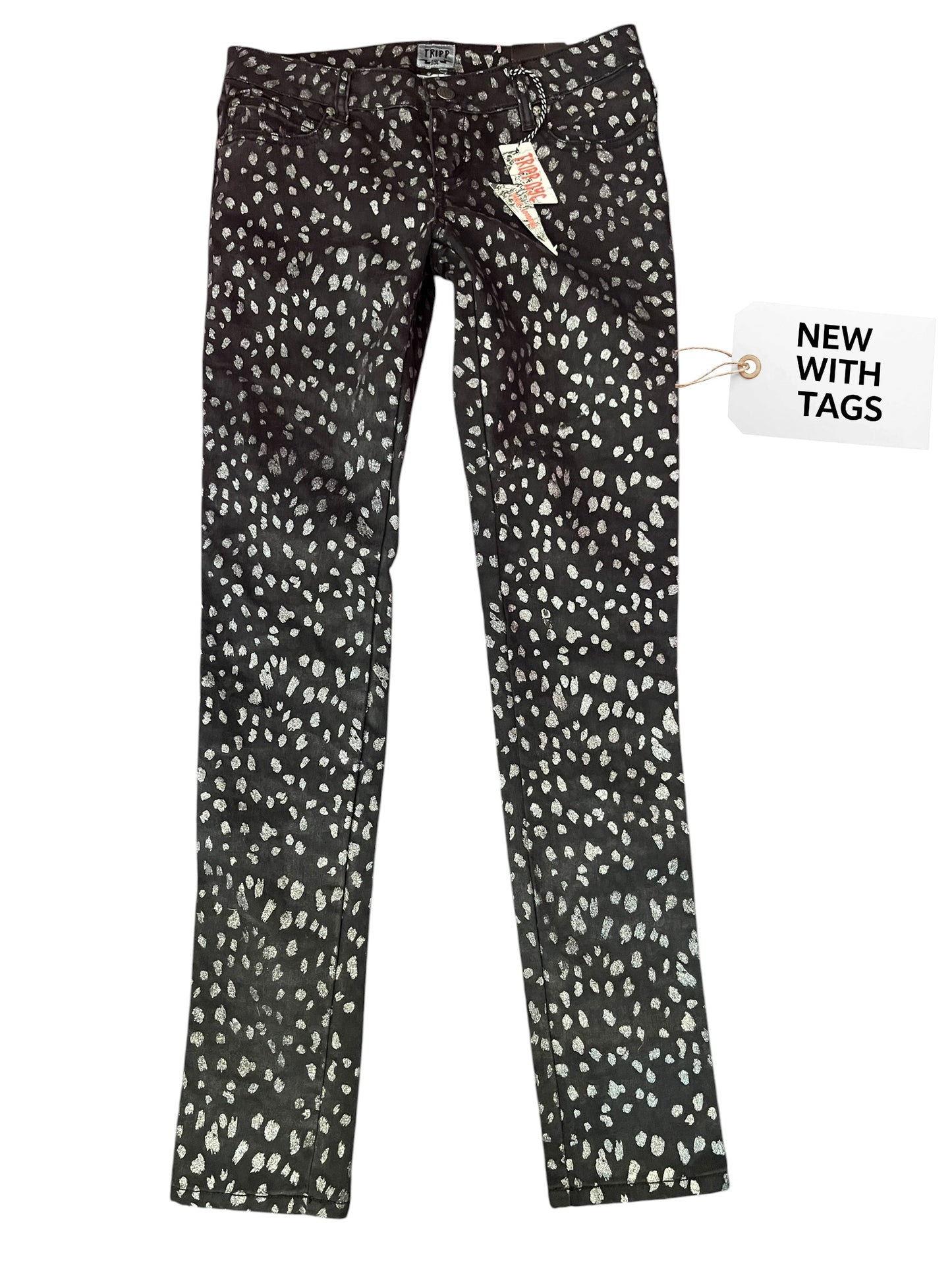 TRIPP NYC BLACK LEOPARD GLITTER SKINNY JEAN | 28