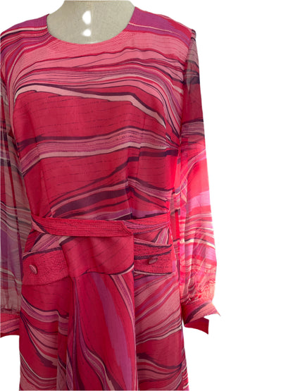 ROSEMARIE MULLER 70S CHIFFON DRESS SZ 14