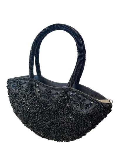 BLACK BEADED & SEQUIN BAG
