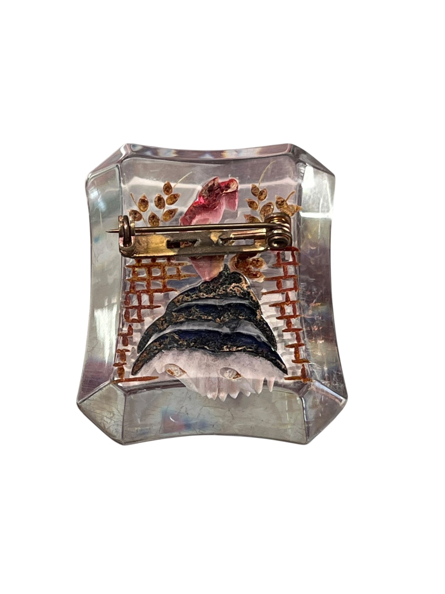 50s LADY LUCITE BROOCH