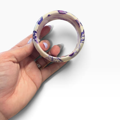 CREAM & PURPLE BUTTERFLY BANGLE