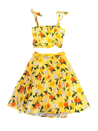COLLECTIF YELLOW HYDRANGEA TWO PIECE DRESS | 14