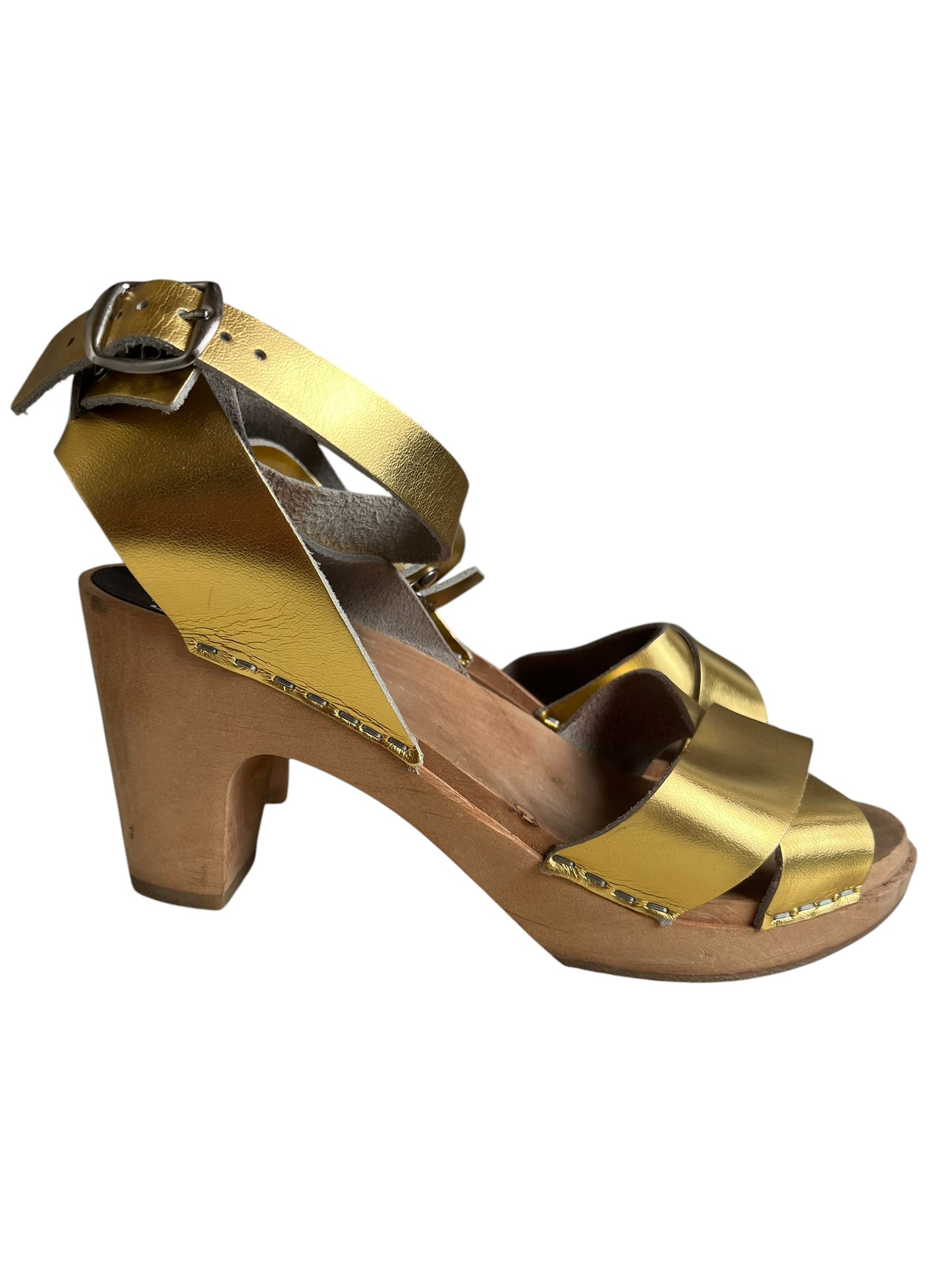 FUNKIS GOLD STRAPPY HEELS |6