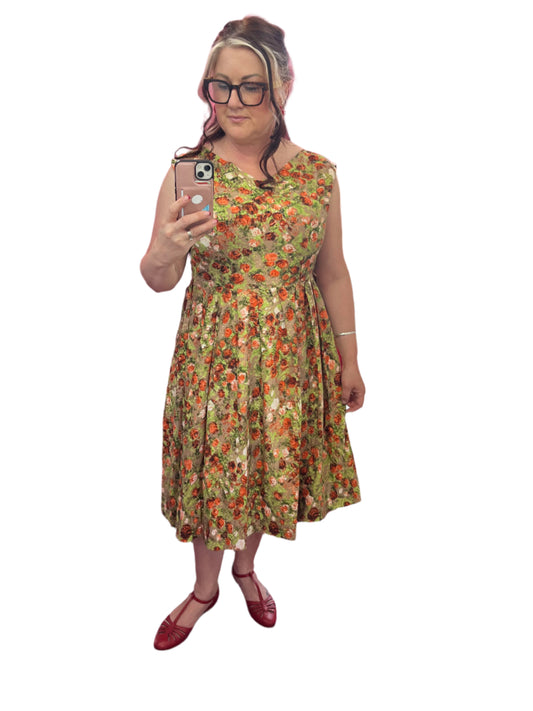 VINTAGE AUTUMN DRESS sz 14