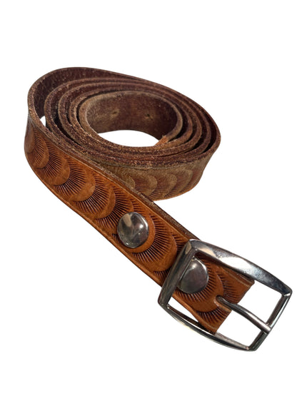TOOLED LEATHER BELT L/XL