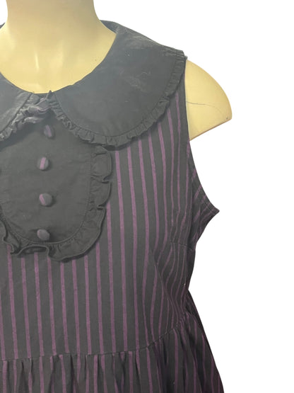 BLACK FRIDAY PURPLE & BLACK STRIPED DRESS | 18