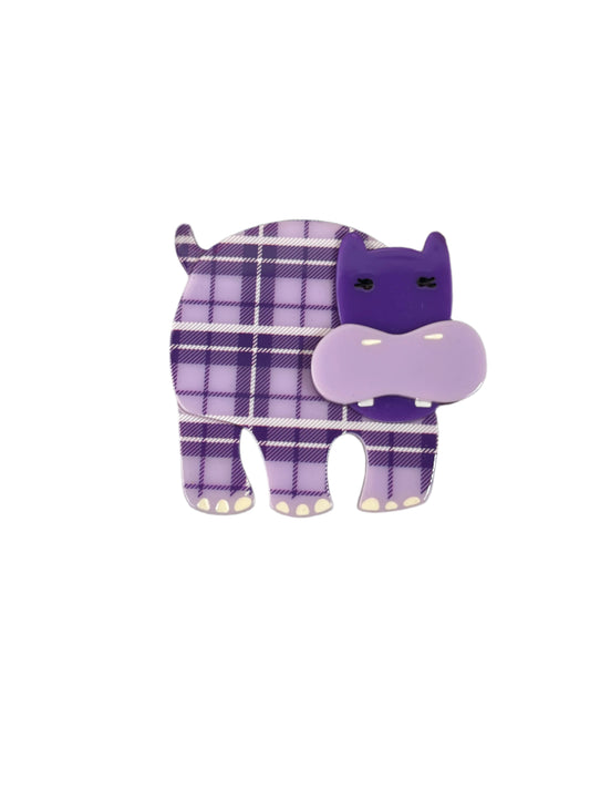 ERSTWILDER - HILDA HIPPO BROOCH (PURPLE)