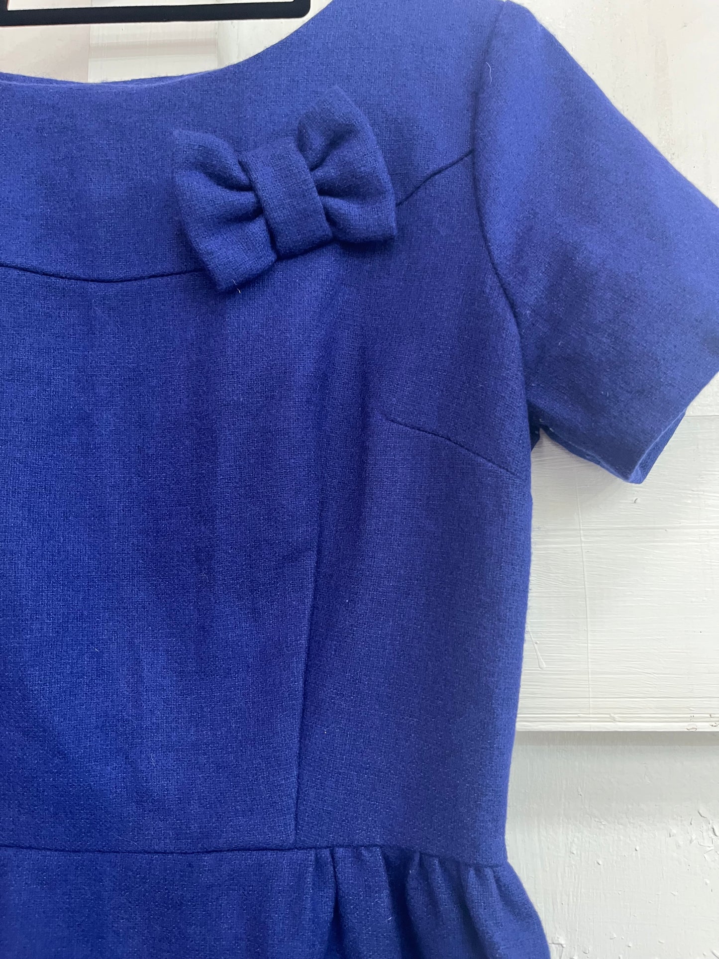 DE VOL BLUE WOOL DRESS SZ M/10