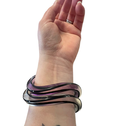 ITALIAN ASYMMETRICAL BANGLE ( purple)