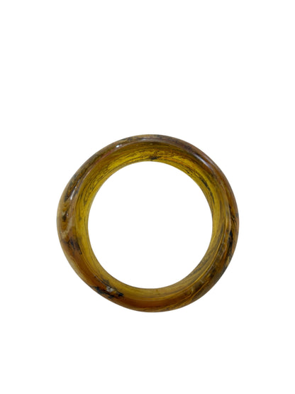 YELLOW MARBLED TRANSLUCENT BANGLE