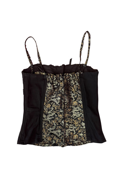 TRIPP NYC BLACK & GOLD CORSET TOP | L
