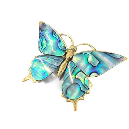 GOLDTONE PAUA BUTTERFLY BROOCH