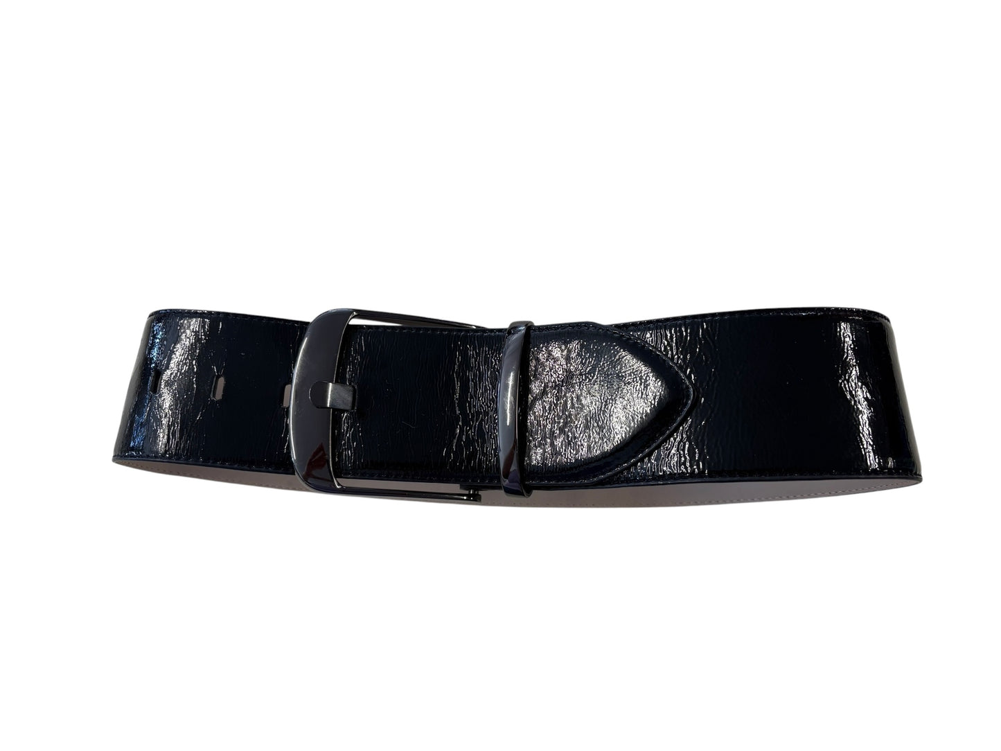 CUE BLACK PATENT LEATHER BELT | S