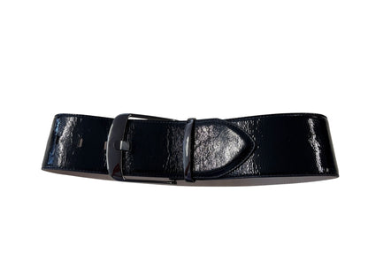 CUE BLACK PATENT LEATHER BELT | S