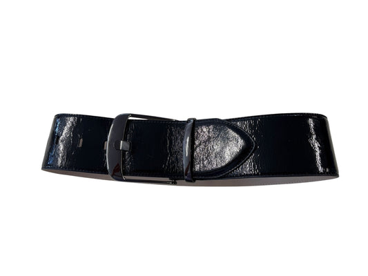 CUE BLACK PATENT LEATHER BELT | S