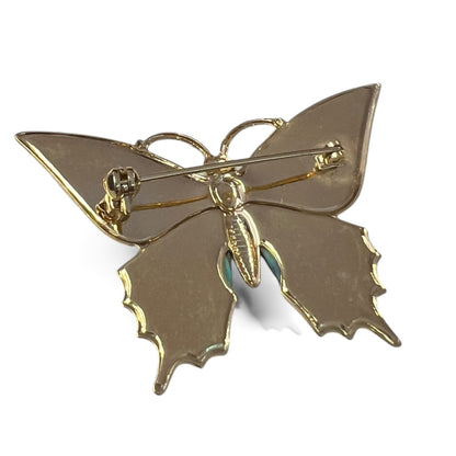 GOLDTONE PAUA BUTTERFLY BROOCH