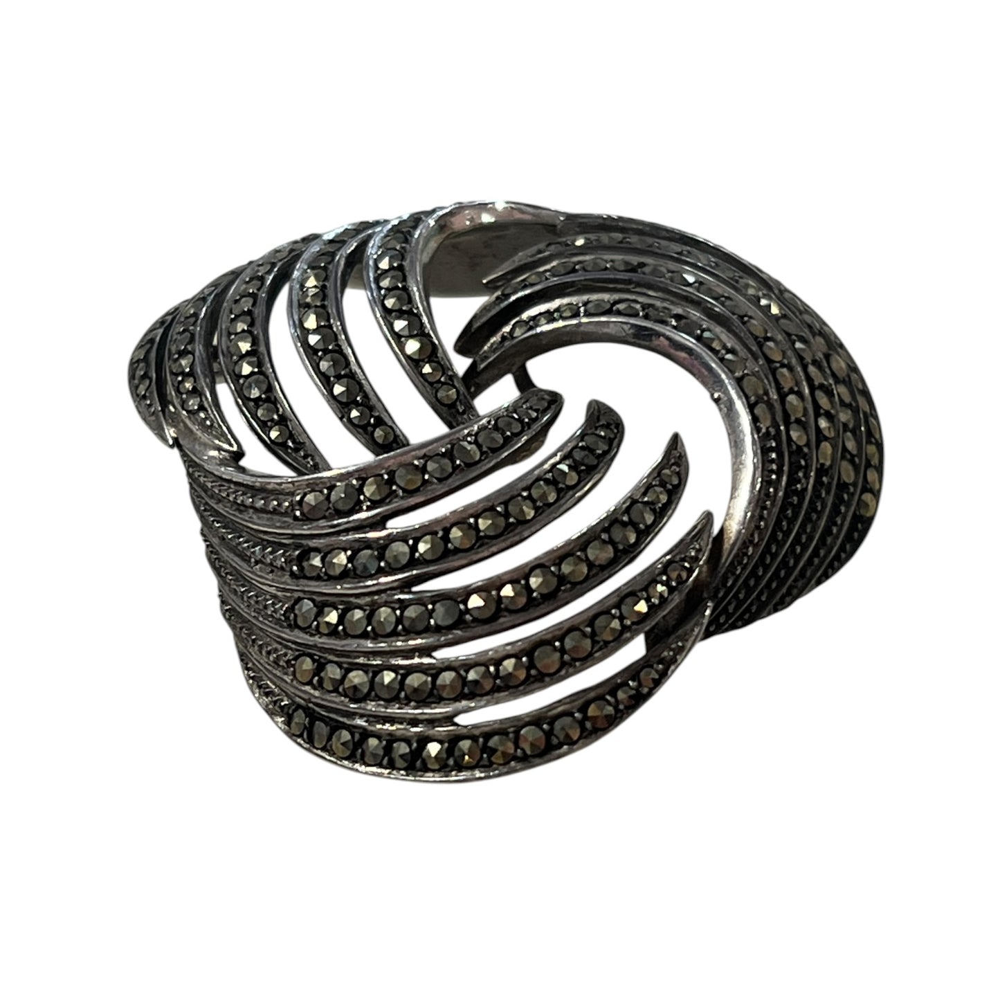 STERLING SILVER SWIRL BROOCH