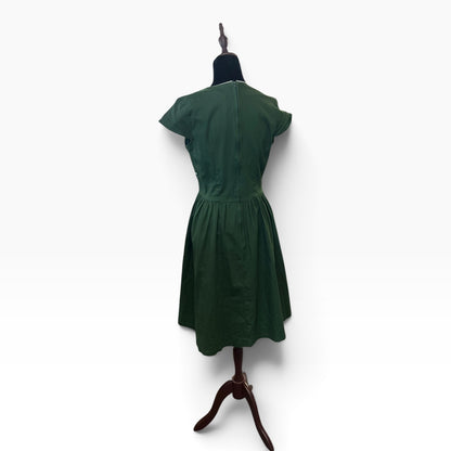 LINDY BOP GREEN CONTRAST DRESS | 12