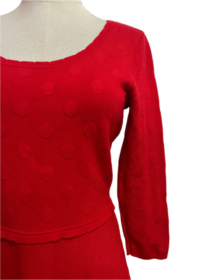 REVIEW RED WINTER KNIT DRESS SZ 8