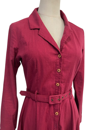 COLLECTIF BURGUNDY SHIRT DRESS | 8