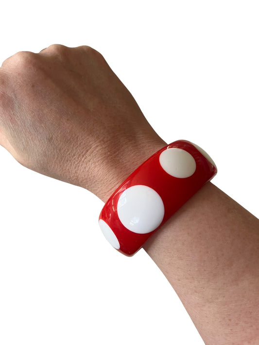 RED & WHITE POLKADOT BANGLE