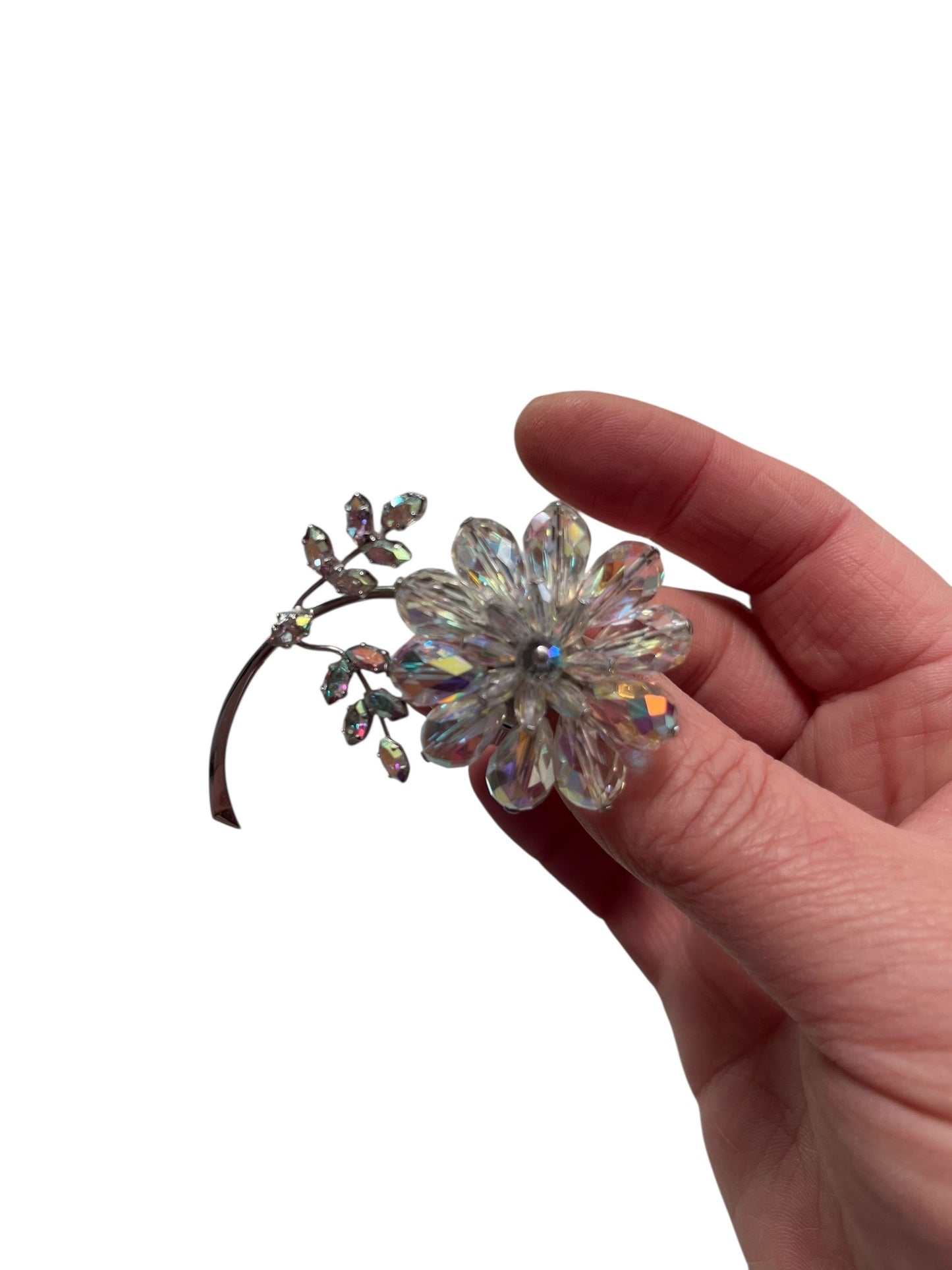 BOREALIS CRYSTAL LEAF BROOCH