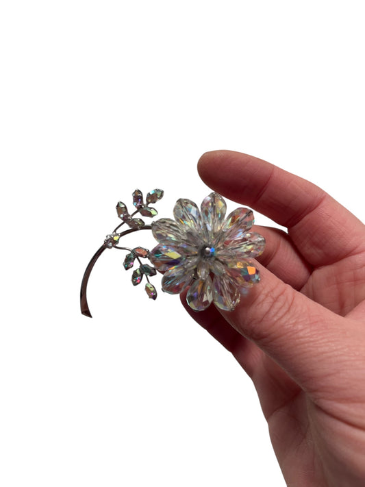 BOREALIS CRYSTAL LEAF BROOCH
