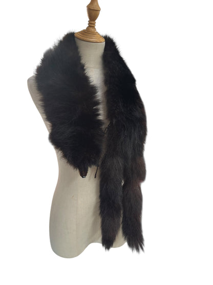 DARK FOX HEAD FUR STOLE