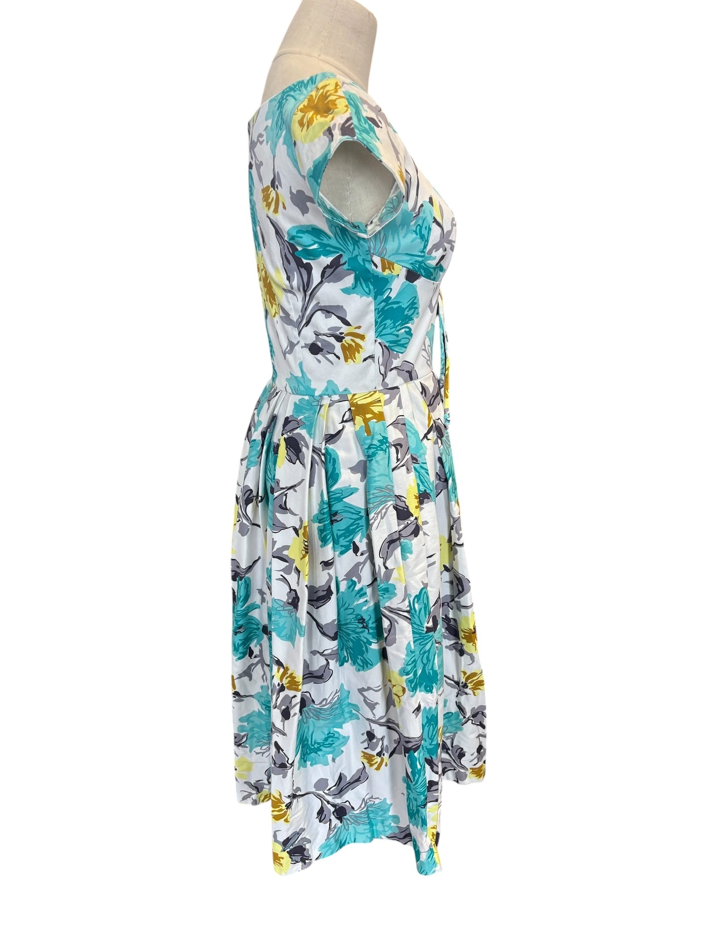 RETROSPECTD TEAL & YELLOW DRESS | 8