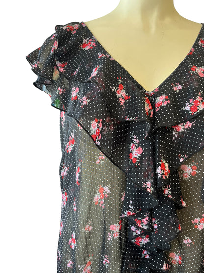 CITY CHIC POLKA DOT ROSE TOP | M