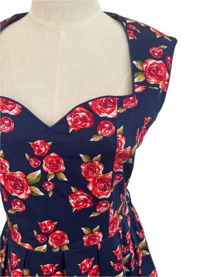 LINDY BOP NAVY ROSE DRESS sz12