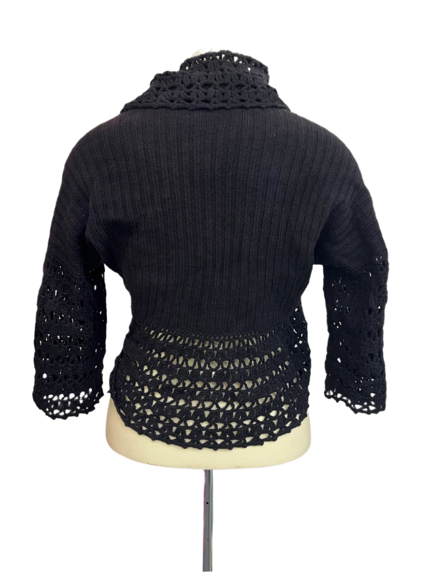 WOOL CROCHET CARDIGAN SZ 12
