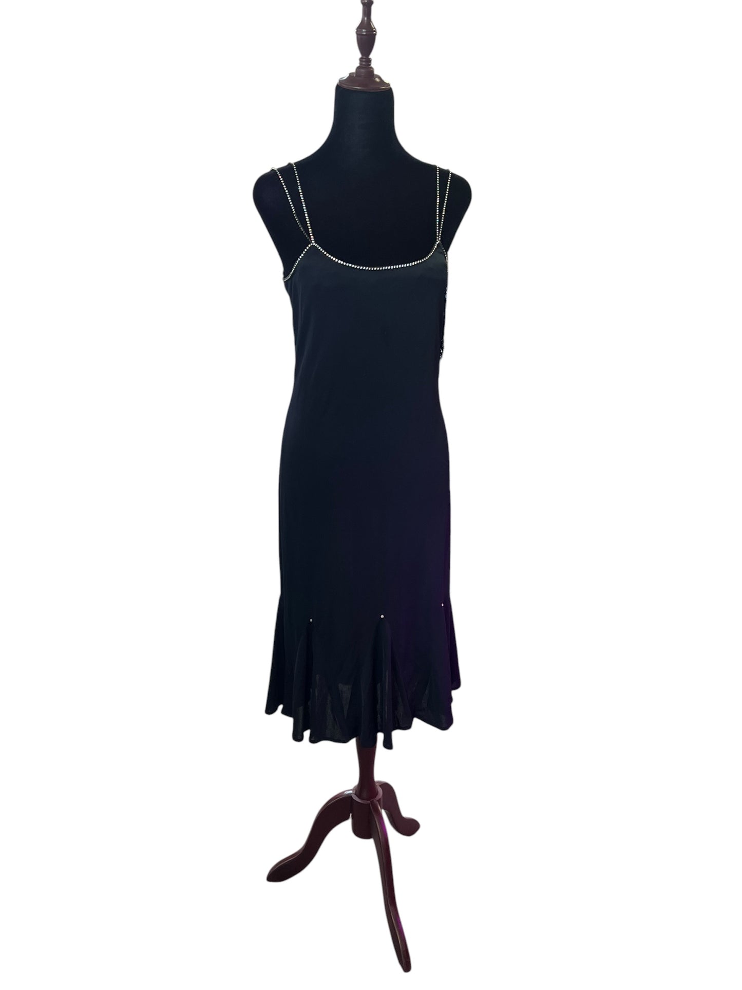 BLACK DIAMANTE COCKTAIL DRESS | M