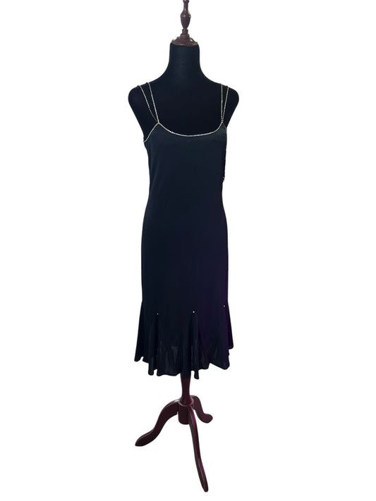 BLACK DIAMANTE COCKTAIL DRESS | M
