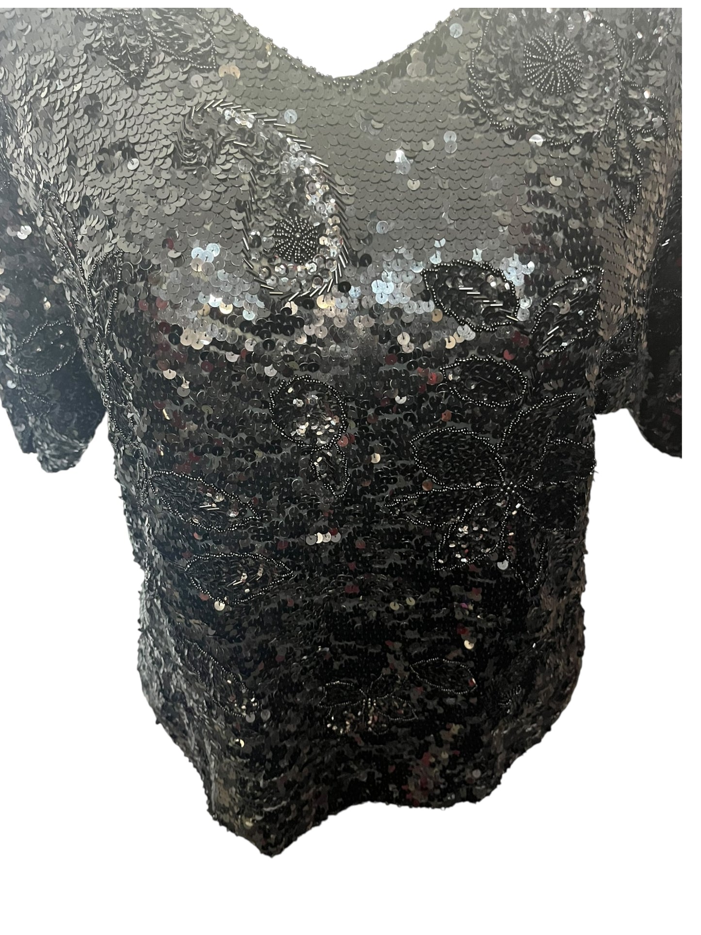 HEAVY BEAD & SEQUIN SILK TOP | 18/20