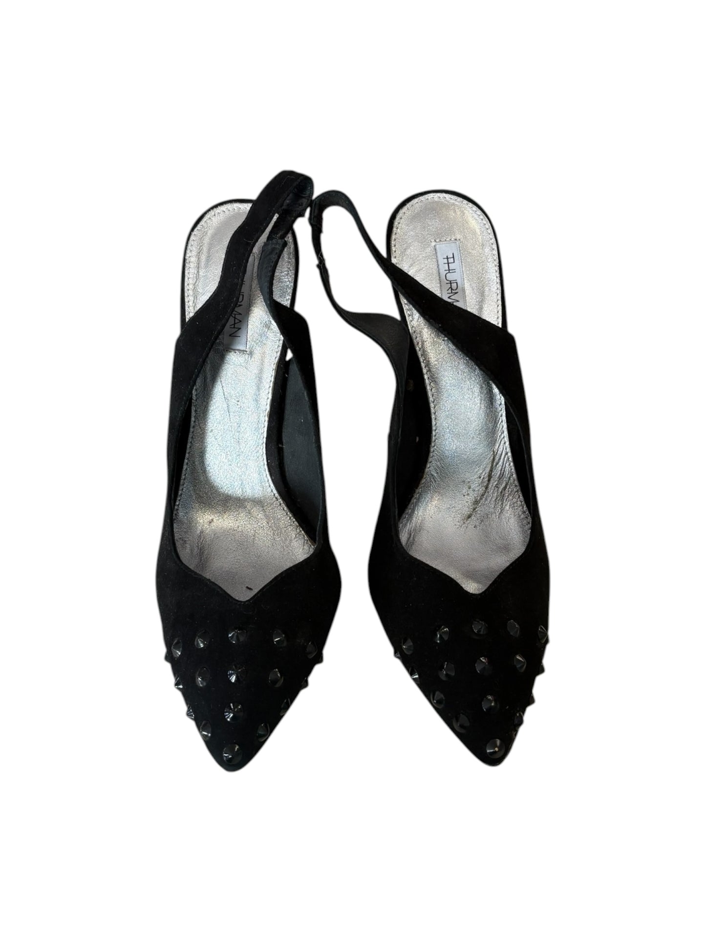 STUDDED BLACK SUEDE STILETTOS | 41