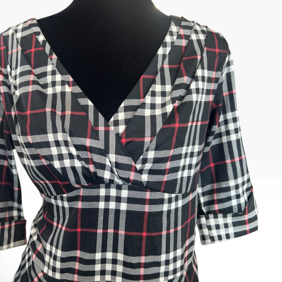 UNIQUE VINTAGE TARTAN DRESS | L/14