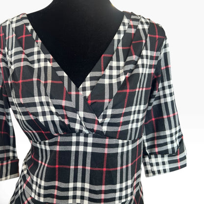 UNIQUE VINTAGE TARTAN DRESS | L/14