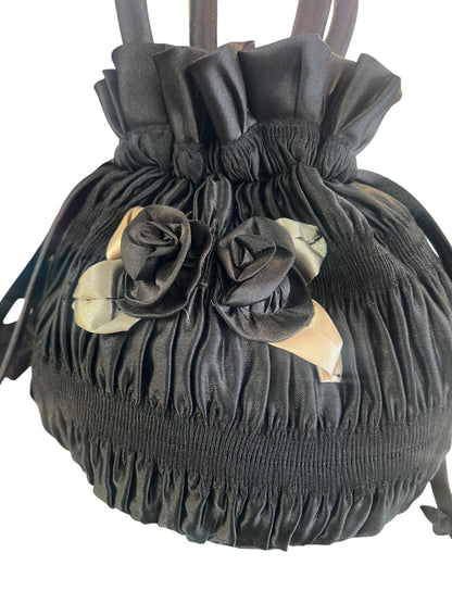BLACK ROSE RUFFLE BAG